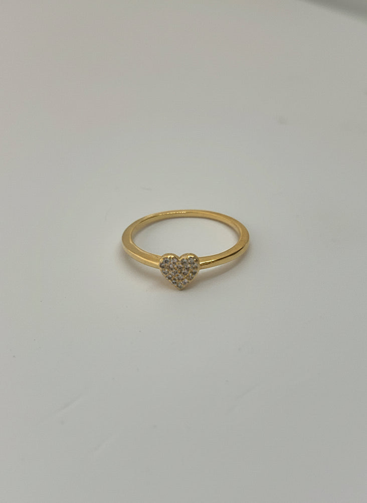 Anel Coração Cravejado