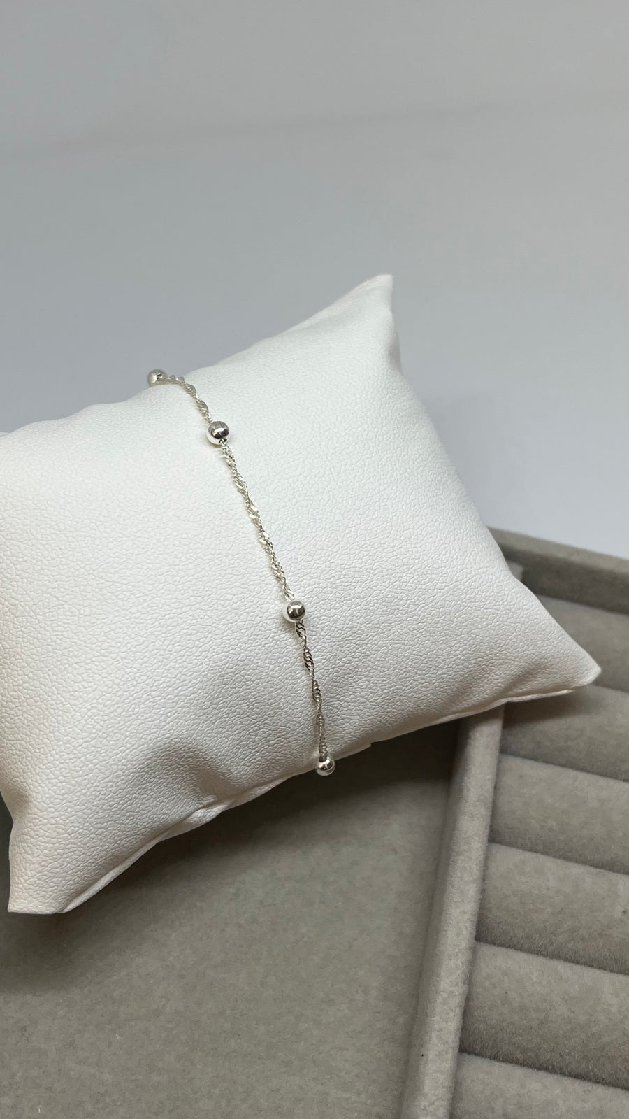 Pulseira Singapura Bolinha - Prata