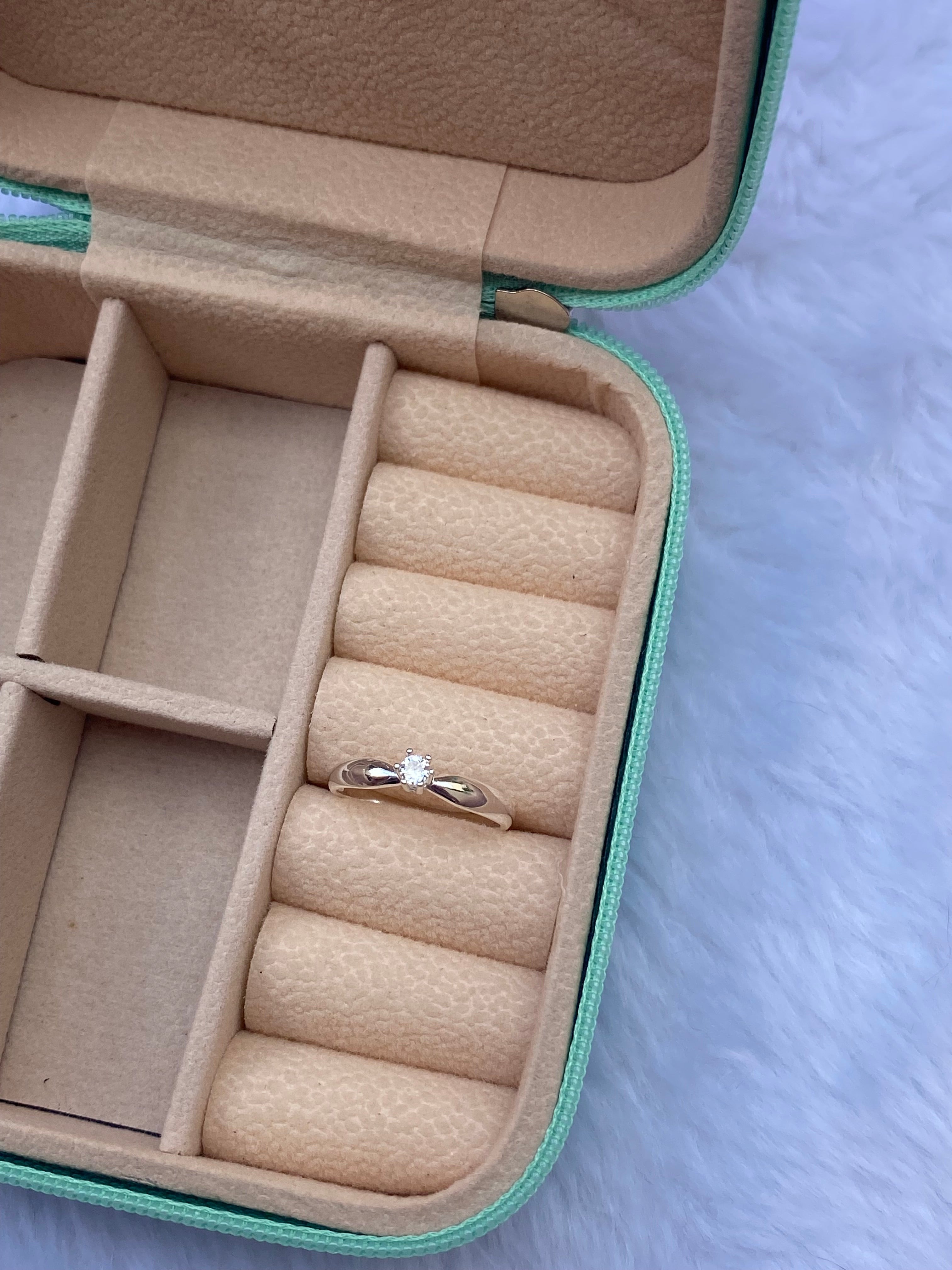 Anel Solitário Prata